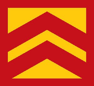 Arms Image: Or, two chevron gules, within a bordure gules